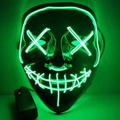Black V Halloween Scary Glow Mask for Parties