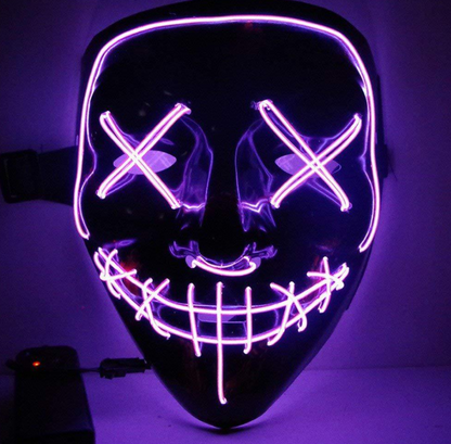 Black V Halloween Scary Glow Mask for Parties