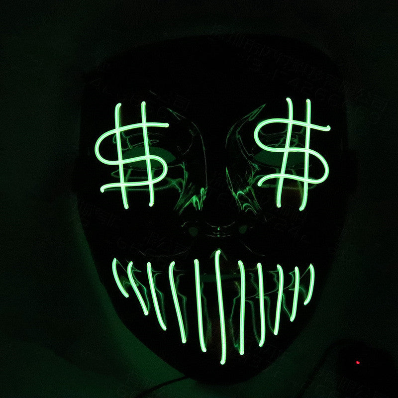 LED Glow Mask for Halloween - Dollar Shape Design