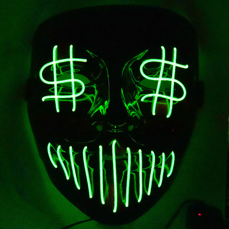 LED Glow Mask for Halloween - Dollar Shape Design